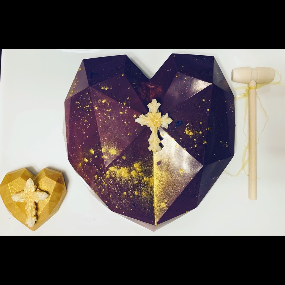 Breakable Chocolate Easter Heart with Cocoa Bomb